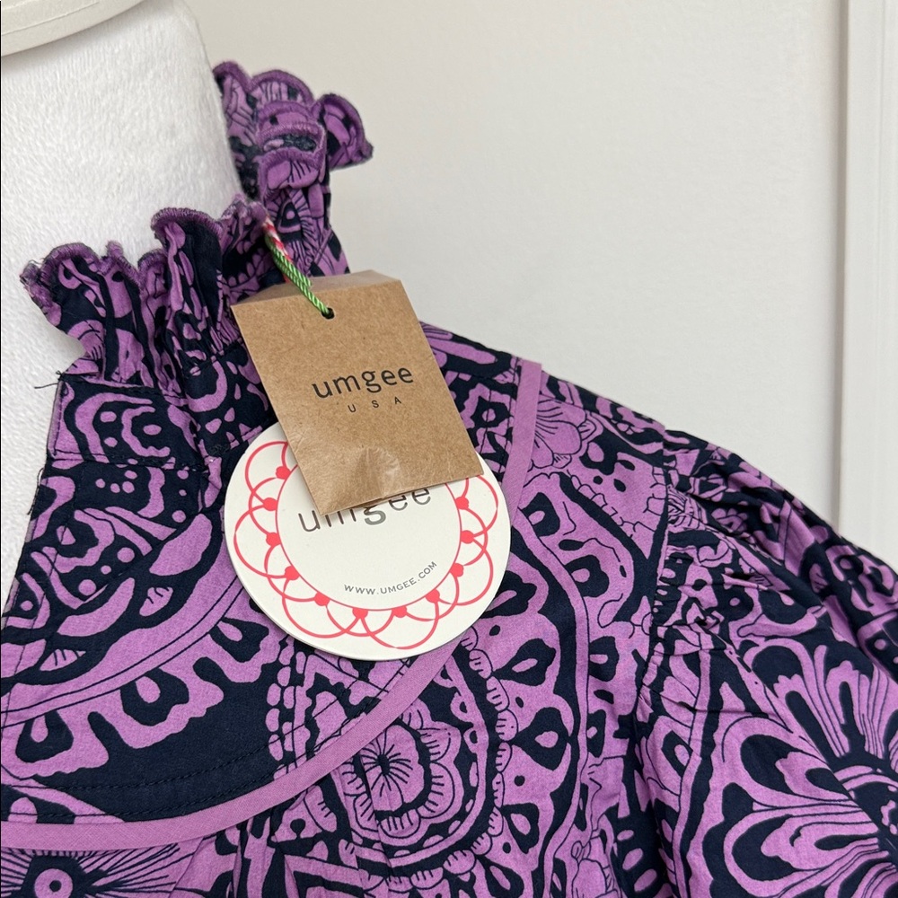 Umgee Purple and Blue Floral button down Blouse size small NWT - Picture 5 of 6